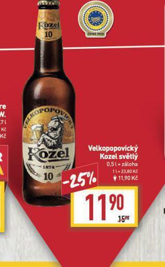 Billa Pivo velkopopovický kozel 10 nabídka