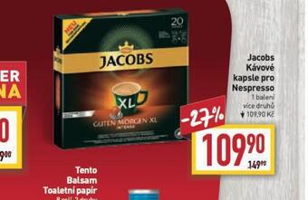Billa Jacobs kávové kapsle pro nespresso nabídka