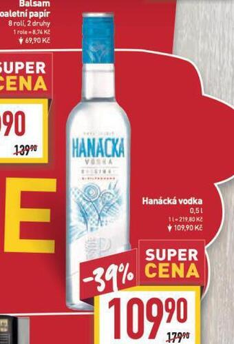 Billa Hanácká vodka nabídka