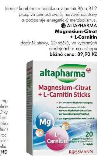 Rossmann Magnesium-citrat + l-carnitin, 20 sáčků nabídka