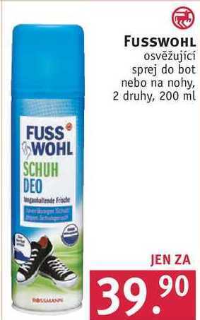 Rossmann Fusswohl osvěžující sprej do bot nebo na nohy, 200 ml nabídka