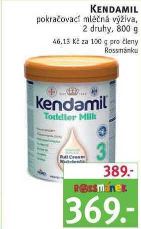 Rossmann Kendamil pokračovací mléčná výživa, 800 g nabídka