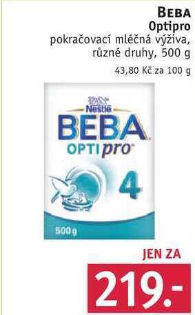 Rossmann Beba optipro pokračovací mléčná výživa, 500 g nabídka