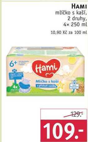 Rossmann Hami mlíčko s kaší, 4x 250 ml nabídka