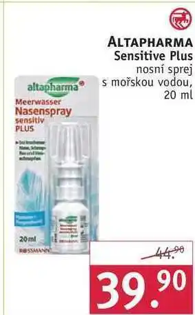 Altapharma sensitive plus nosní sprej s mořskou vodou, 20 ml