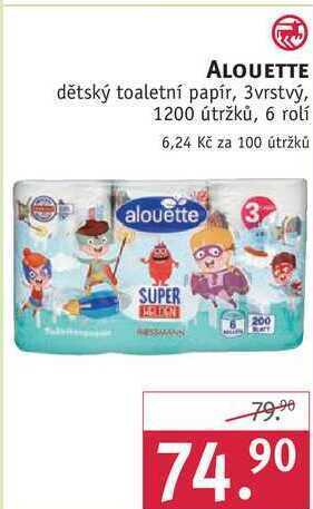 Rossmann Alouette dětský toaletní papír, 6 rolí nabídka