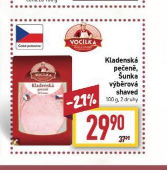Billa Šunka výběrová shaved nabídka