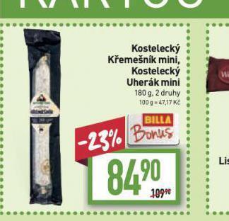 Billa Kostelecký křemešník mini nabídka