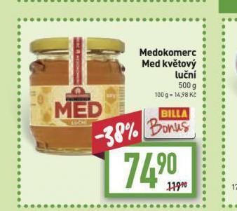 Billa Medokomerc med květový luční nabídka