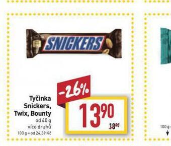 Billa Tyčinka snickers, twix, bounty nabídka