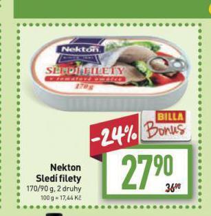 Billa Nekton sledí filety nabídka