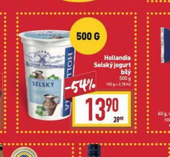 Billa Hollandia selský jogurt bílý nabídka