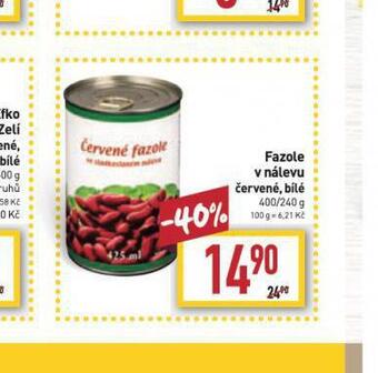 Billa Fazole v nálevu nabídka