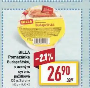 Billa Billa pomazánka pažitková nabídka