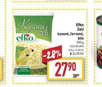 Billa Efko zelí nabídka