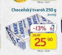 Kubík potraviny Choceňská mlékárna choceňský tvaroh jemný 250 g nabídka