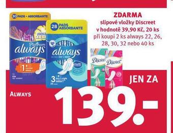 Rossmann Always dámské vložky nabídka