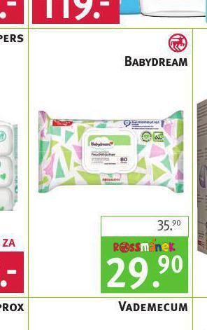Rossmann Babydream vlhčené ubrousky nabídka