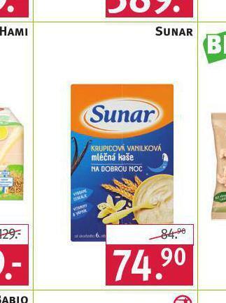 Rossmann Sunar mléčná kaše nabídka