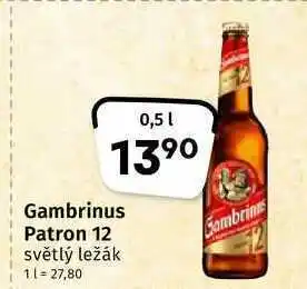 Coop Gambrinus patron 12 světlý ležák 0,5l nabídka
