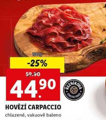 Lidl Hovězí carpaccio, 100 g nabídka