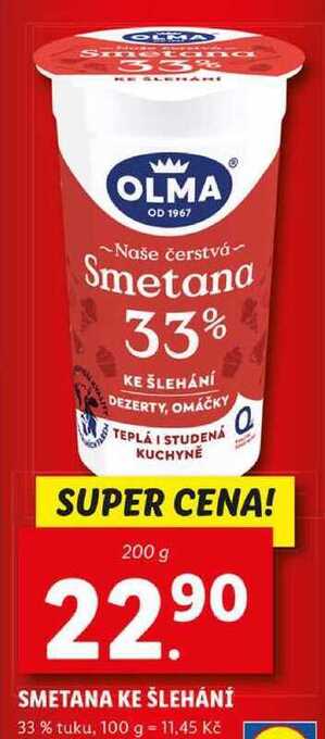 Lidl Smetana ke šlehání, 200 g nabídka
