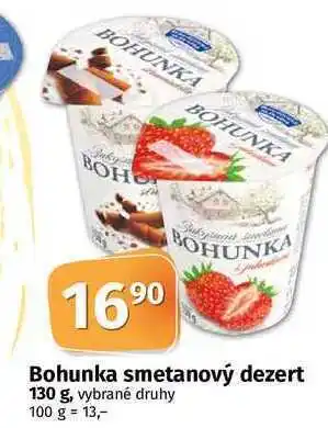 Coop Bohunka smetanový dezert 130 g, vybrané druhy nabídka