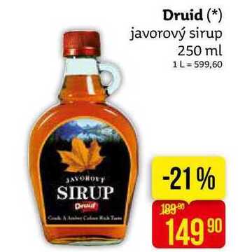 Druid (*) javorový sirup 250 ml