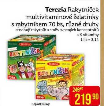 Teta Terezia rakytníček multivitaminové želatinky s rakytníkem 70 ks nabídka