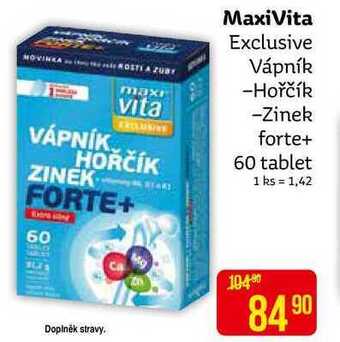 Teta Maxivita exclusive vápník -hořčík -zinek forte+ 60 tablet nabídka