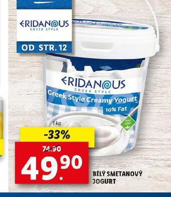 Lidl Bílý smetanový jogurt nabídka