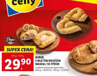 Lidl Burek s mletým hovězím masem / se sýrem nabídka