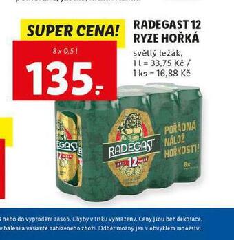 Lidl Pivo radegast ryze hořká 12 nabídka