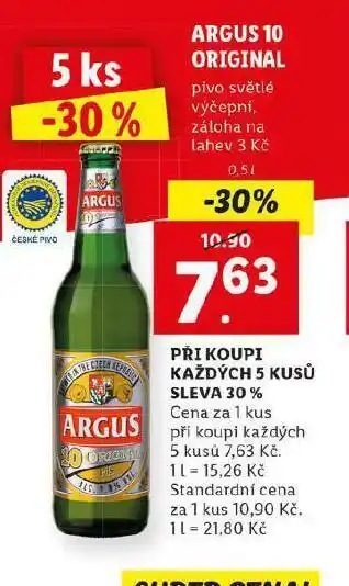 Lidl Pivo argus original nabídka