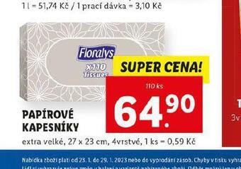 Lidl Florasyl papírové kapesníky nabídka