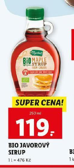 Lidl Bio javorový sirup nabídka