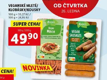 Lidl Veganské mleté / klobásky / kousky nabídka