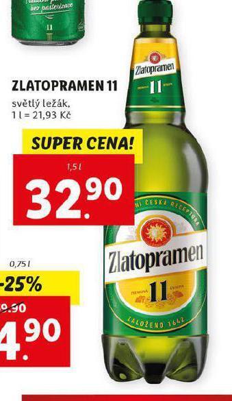 Lidl Pivo zlatopramen 11 nabídka