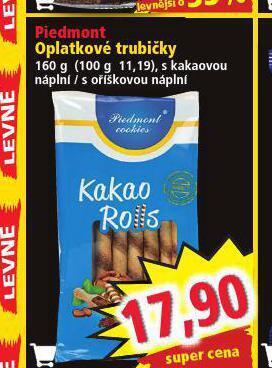 Norma Piedmont oplatkové trubičky nabídka