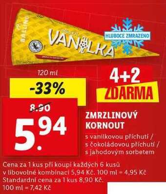 Lidl Zmrzlinový kornout, 120 ml nabídka