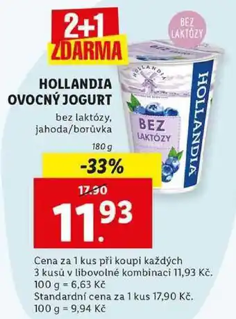 Lidl Hollandia ovocný jogurt bez laktózy, 180 g nabídka