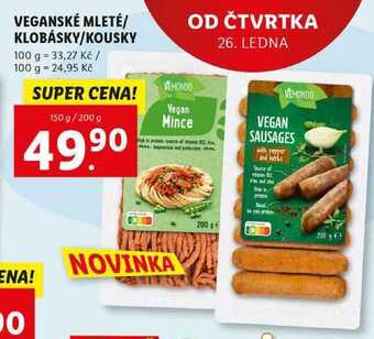 Lidl Veganské mleté/klobásky/kousky, 150 g/200 g nabídka
