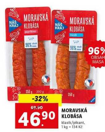 Lidl Moravská klobása, 350 g nabídka