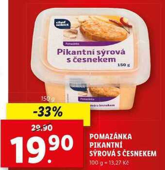 Lidl Pomazánka pikantní sýrová s česnekem, 150 g nabídka