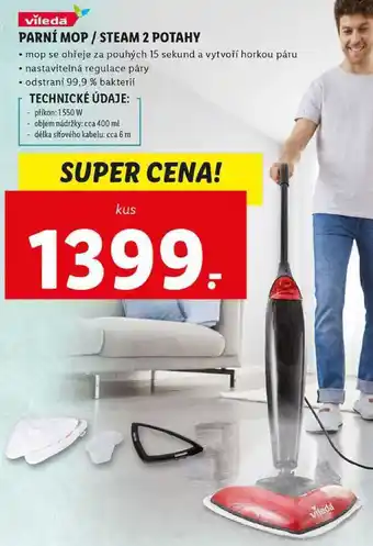 Lidl Parní mop / steam 2 potahy nabídka