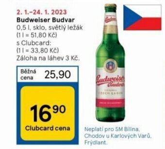 Tesco Budweiser Budvar 0,5l nabídka