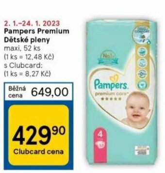 Tesco Pampers Premium Dětské pleny maxi, 52 ks nabídka