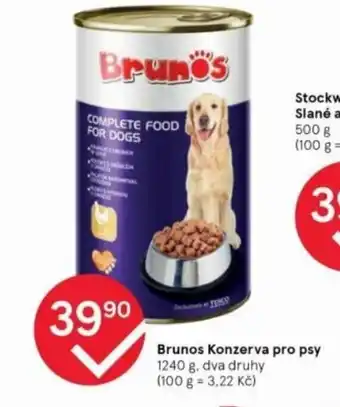 Tesco Brunos Konzerva pro psy 1240g, dva druhy nabídka