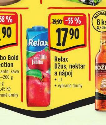 Jip Relax džus, nektar a nápoj nabídka