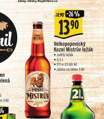 Jip Pivo velkopopovický kozel mistrův ležák nabídka